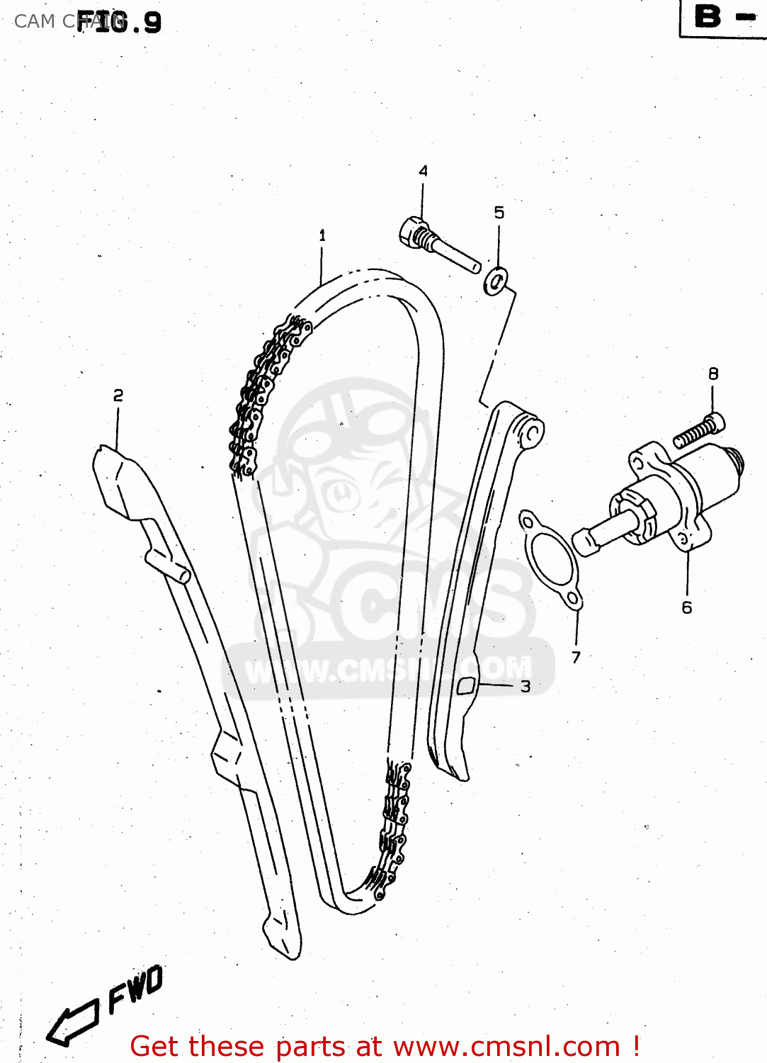 CAM CHAIN XF650 1998 (W) (E02 E04 E17 E18 E22 E24 E25 E34) / P9