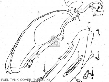 FUEL TANK COVER (MODEL X) - XF650 1998 (W) (E02 E04 E17 E18 E22 E24 E25 E34) / P9