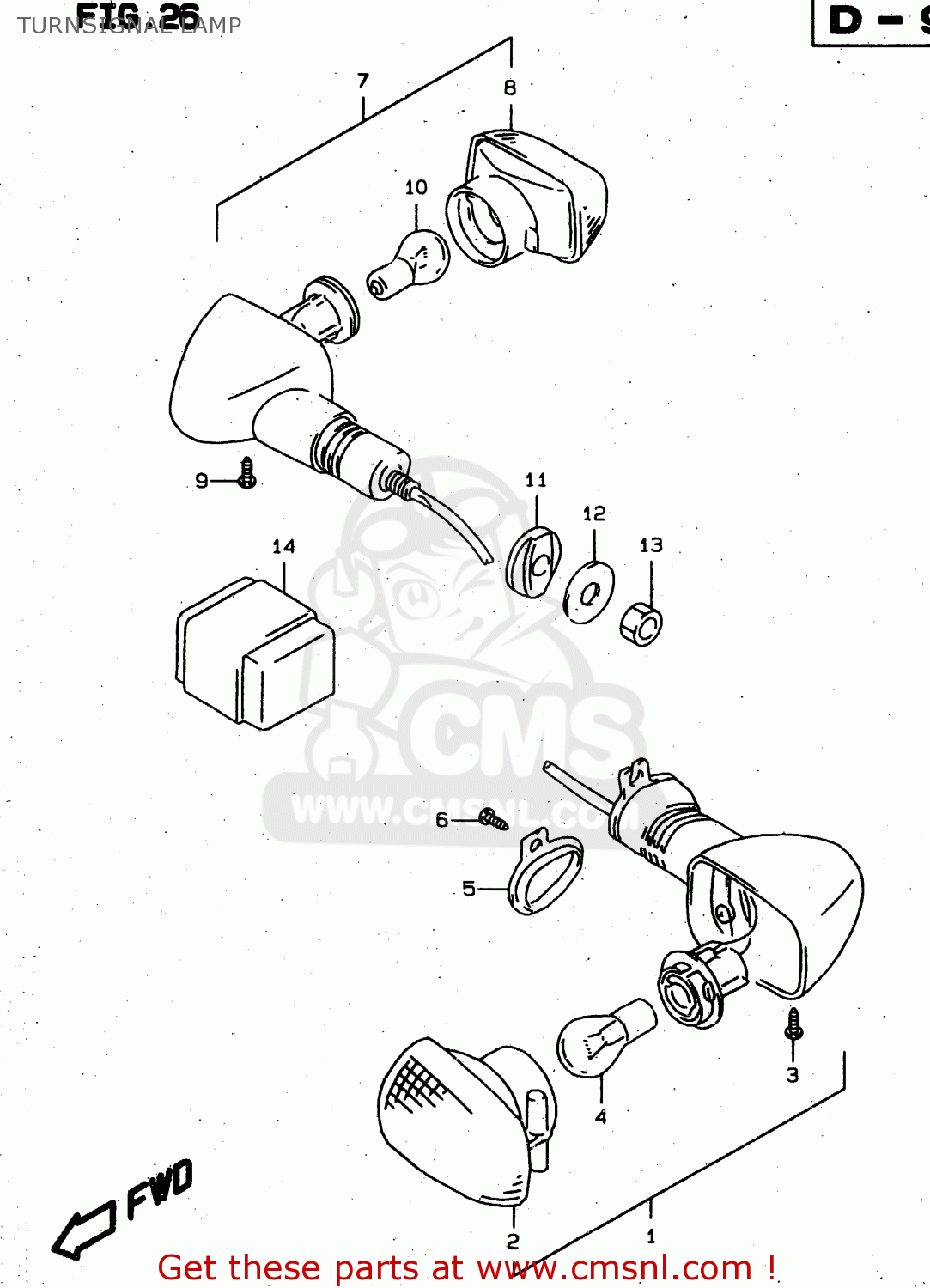 TURNSIGNAL LAMP XF650 1999 (X) (E02 E04 E17 E18 E22 E24 E25 E34)