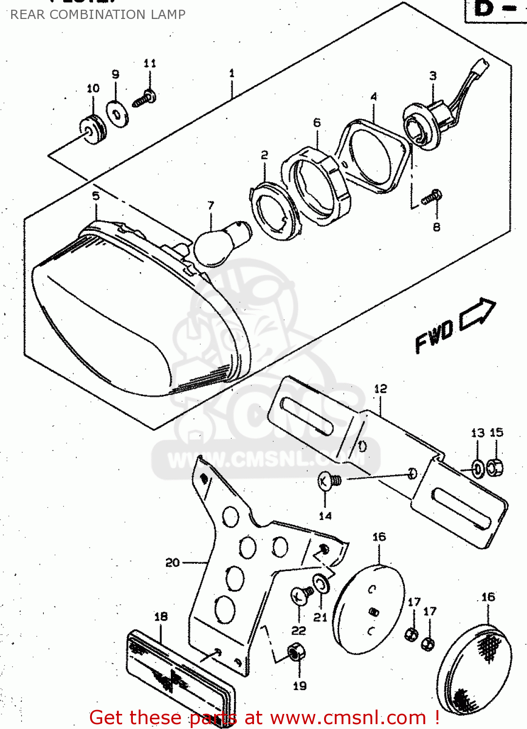 REAR COMBINATION LAMP XF650 1999 (X) (E02 E04 E17 E18 E22 E24 E25 E34)