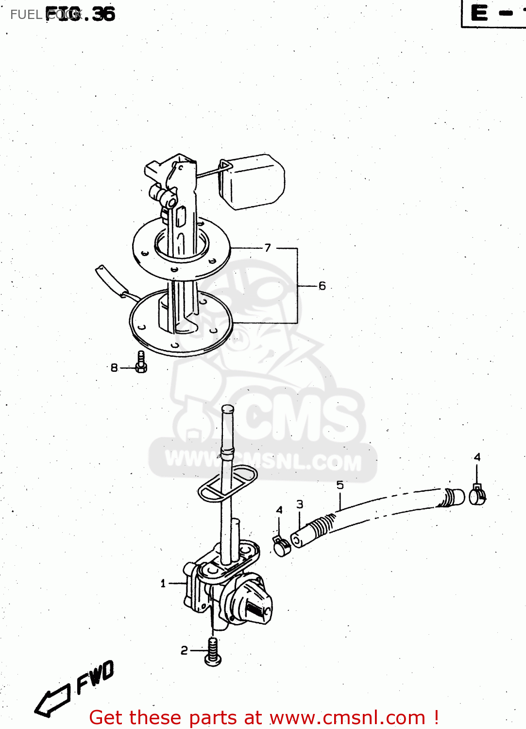 FUEL COCK XF650 1999 (X) (E02 E04 E17 E18 E22 E24 E25 E34)