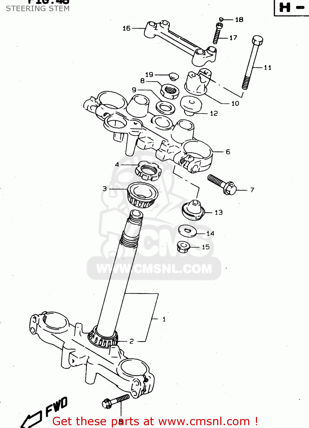 STEERING STEM XF650 1999 (X) (E02 E04 E17 E18 E22 E24 E25 E34)