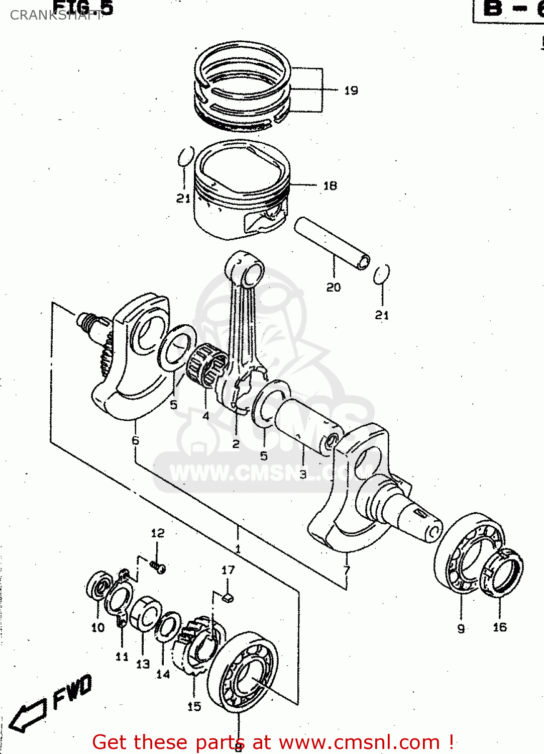 CRANKSHAFT XF650 1999 (X) (E02 E04 E17 E18 E22 E24 E25 E34)