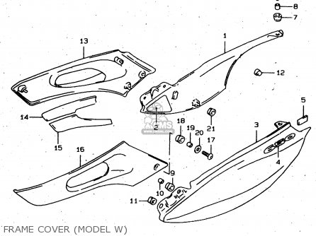 FRAME COVER (MODEL W) - XF650 1999 (X) (E02 E04 E17 E18 E22 E24 E25 E34)