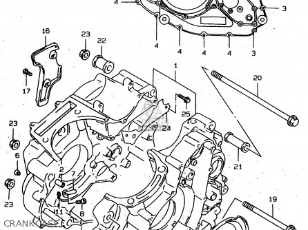CRANKCASE - XF650 1999 (X) (E02 E04 E17 E18 E22 E24 E25 E34)