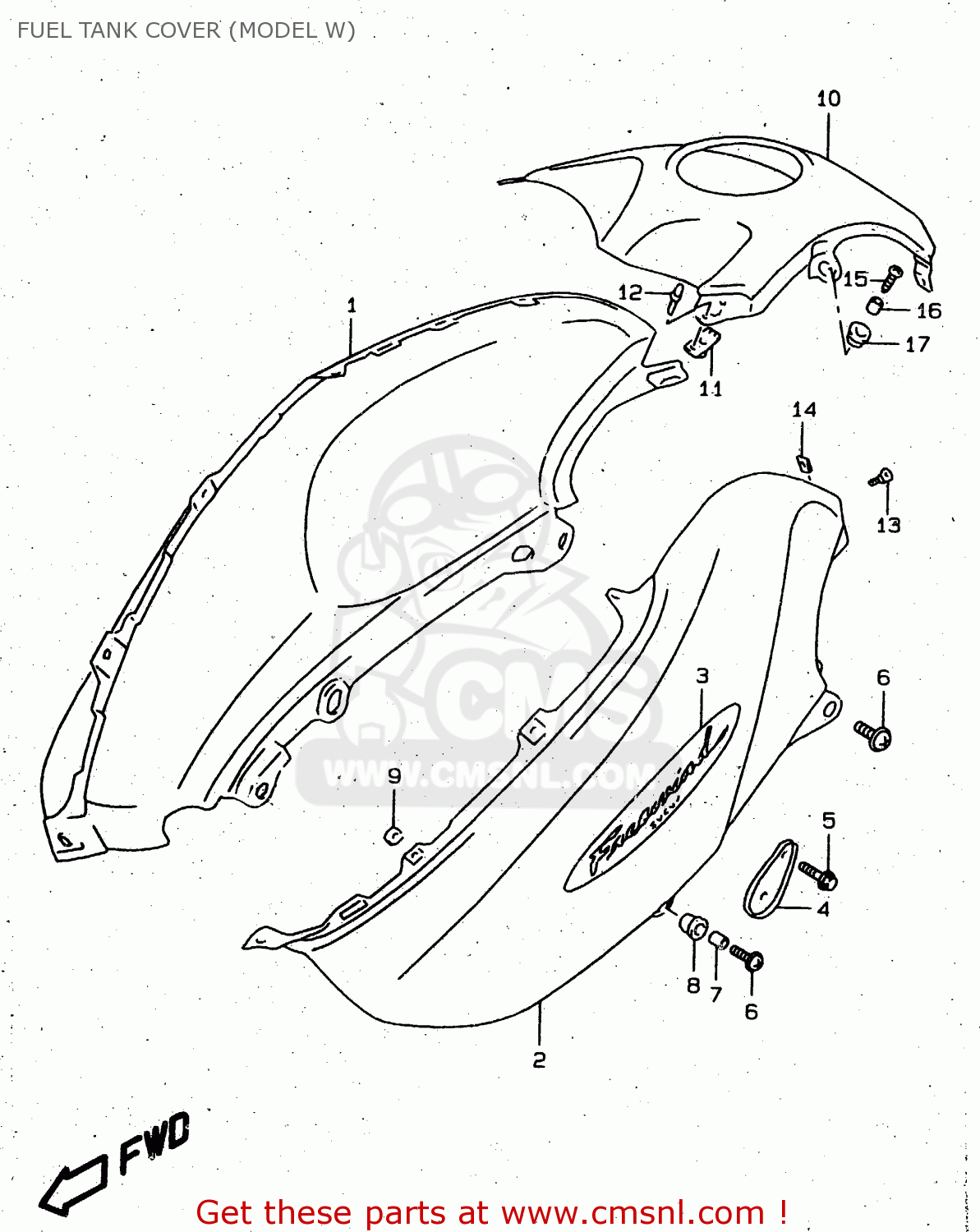 FUEL TANK COVER (MODEL W) XF650U 1997 (V) (E22)