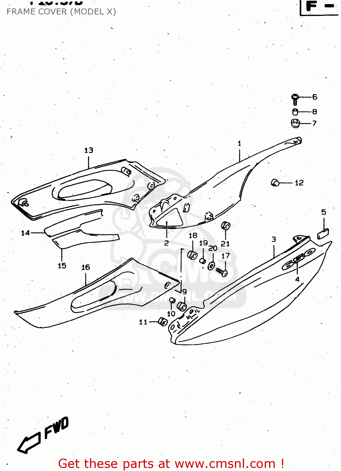 FRAME COVER (MODEL X) XF650U 1997 (V) (E22)