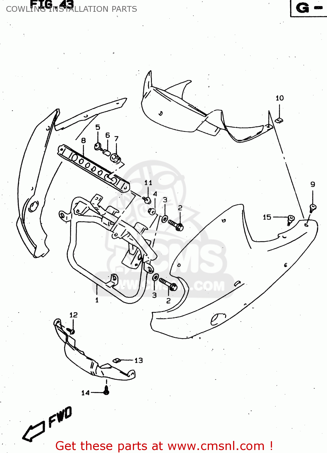 COWLING INSTALLATION PARTS XF650U 1997 (V) (E22)