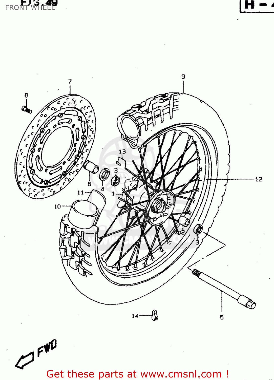 FRONT WHEEL XF650U 1997 (V) (E22)
