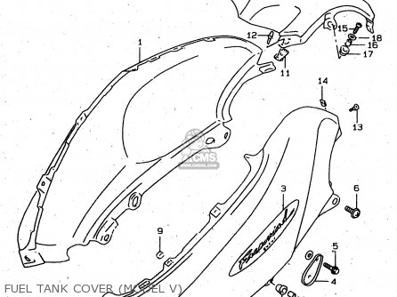 FUEL TANK COVER (MODEL V) - XF650U 1997 (V) (E22)