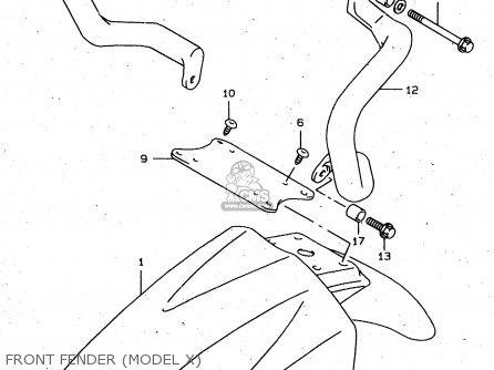 FRONT FENDER (MODEL X) - XF650U 1997 (V) (E22)