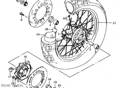 REAR WHEEL - XF650U 1997 (V) (E22)