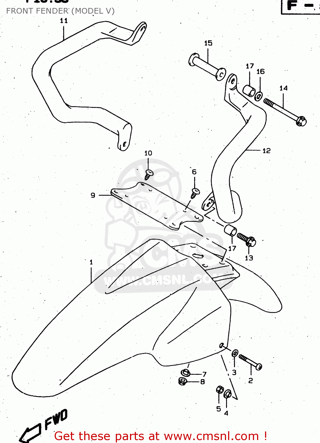 FRONT FENDER (MODEL V) XF650U 1998 (W) (E22)