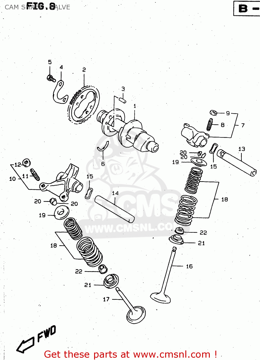CAM SHAFT - VALVE XF650U 1998 (W) (E22)