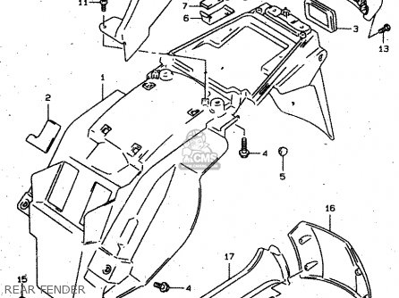 REAR FENDER - XF650U 1998 (W) (E22)