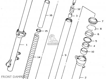 FRONT DAMPER - XF650U 1998 (W) (E22)