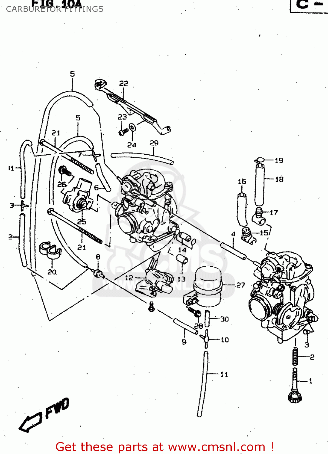 CARBURETOR FITTINGS XF650U 1999 (X) (E22)