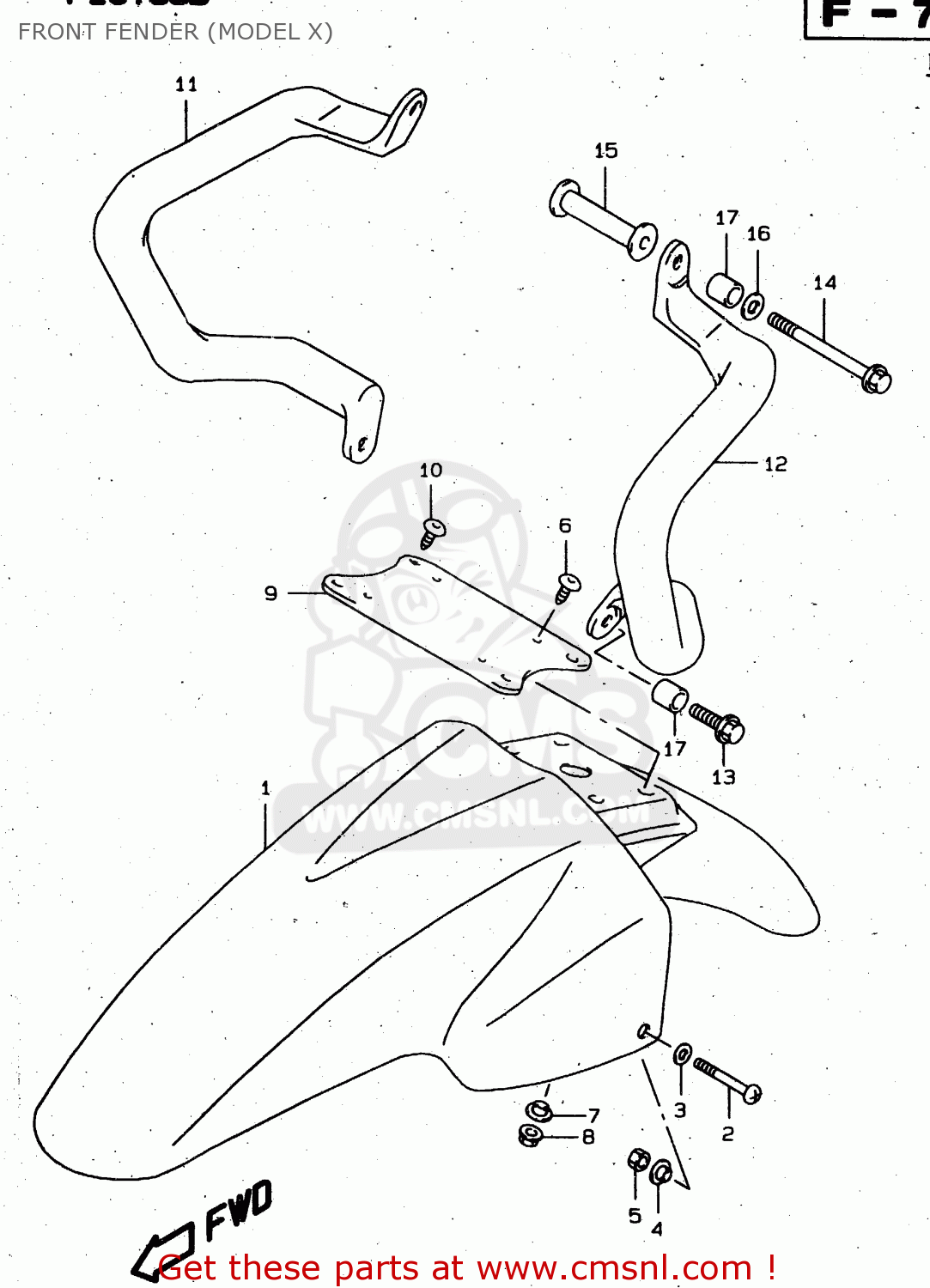 FRONT FENDER (MODEL X) XF650U 1999 (X) (E22)