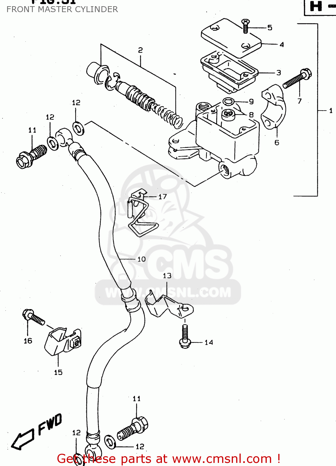 FRONT MASTER CYLINDER XF650U 1999 (X) (E22)