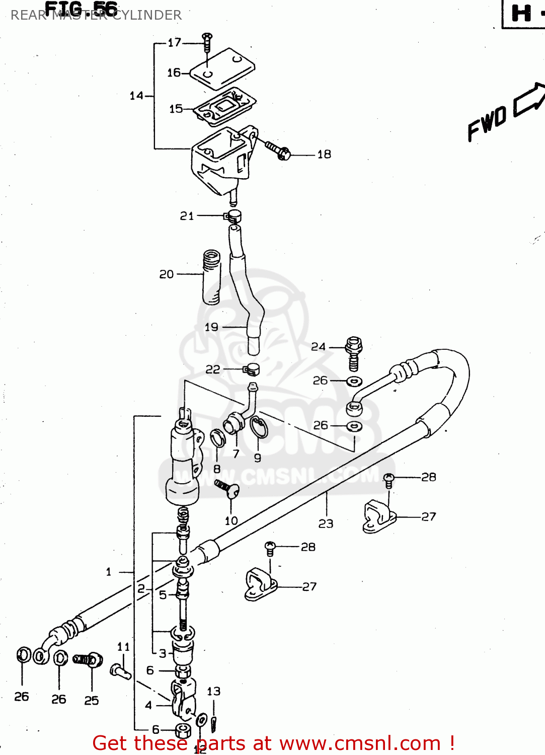 REAR MASTER CYLINDER XF650U 1999 (X) (E22)