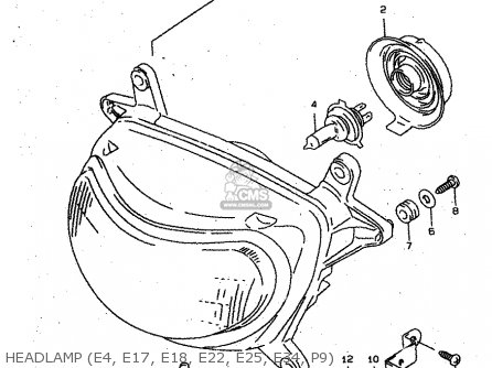 HEADLAMP (E4, E17, E18, E22, E25, E34, P9) - XF650U 1999 (X) (E22)