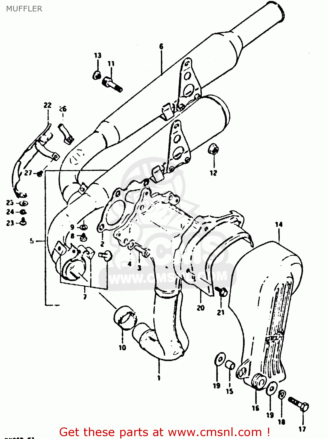 MUFFLER XN85 1983 (D) (1 2 4 6 15 16 17 18 21 22 24 25 26 27 30 34 39 48