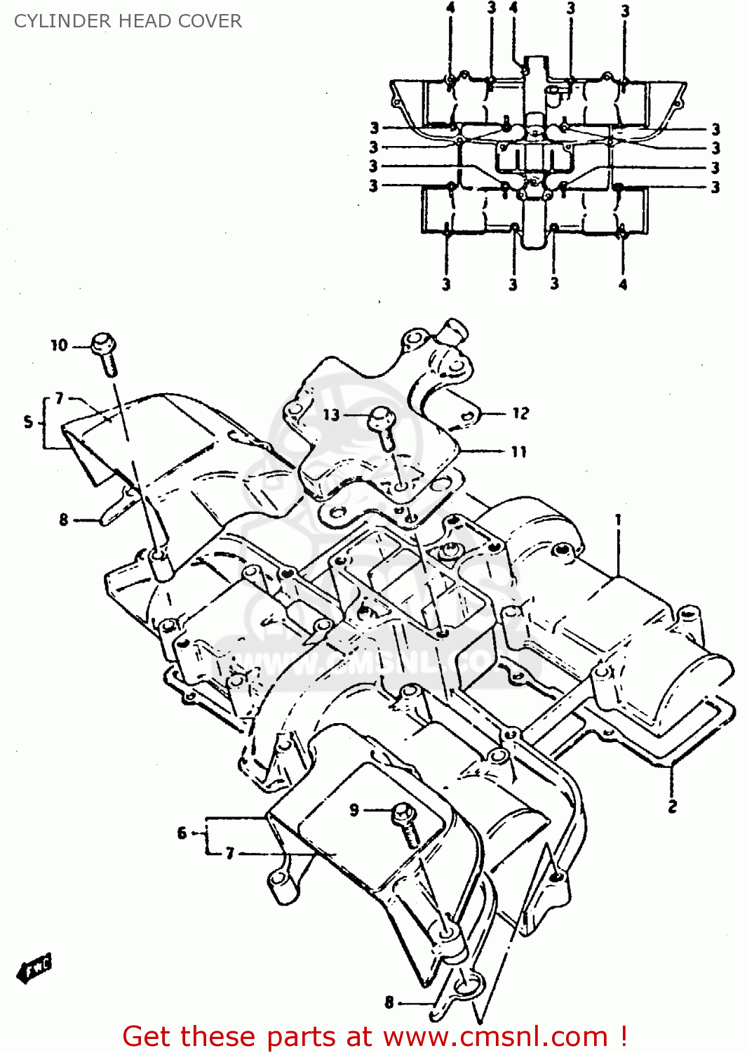 CYLINDER HEAD COVER XN85 1983 (D) (1 2 4 6 15 16 17 18 21 22 24 25 26 27 30 34 39 48