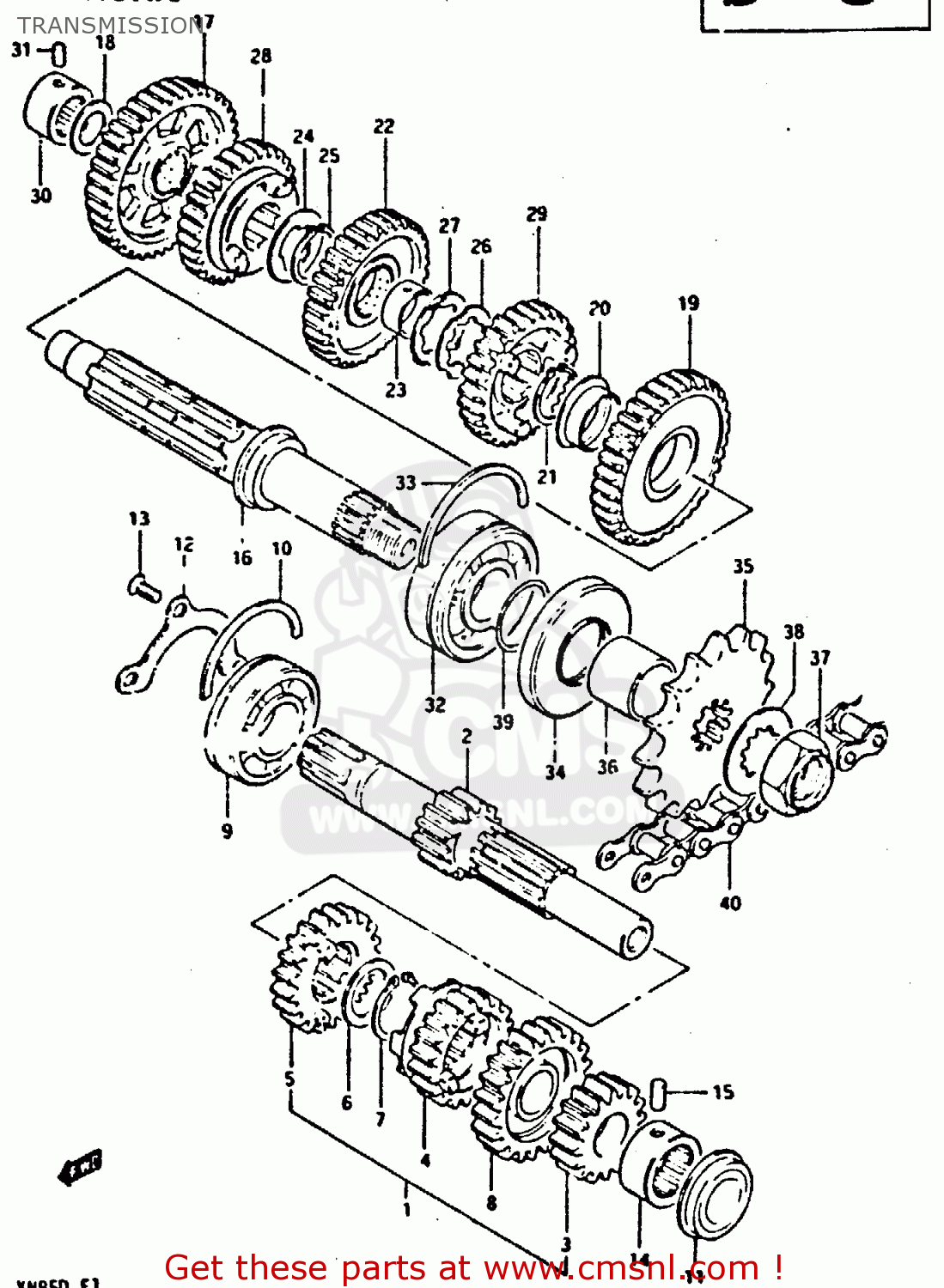 TRANSMISSION XN85 1983 (D) (1 2 4 6 15 16 17 18 21 22 24 25 26 27 30 34 39 48