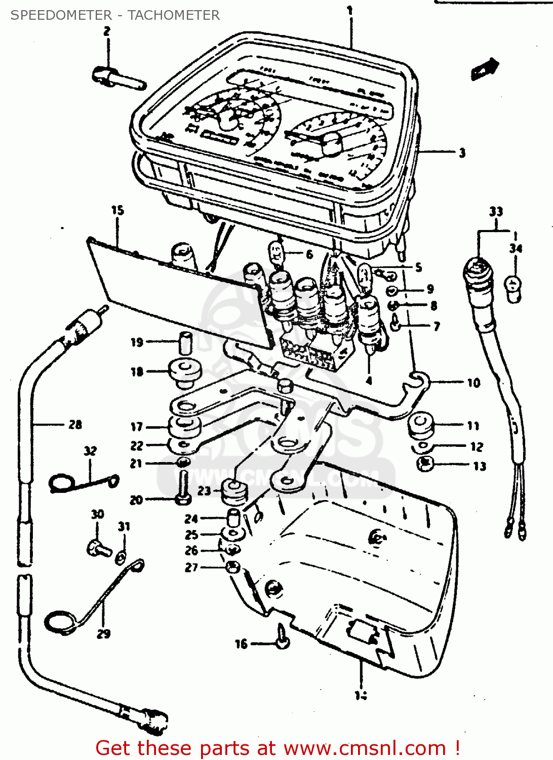 SPEEDOMETER - TACHOMETER XN85 1983 (D) (1 2 4 6 15 16 17 18 21 22 24 25 26 27 30 34 39 48