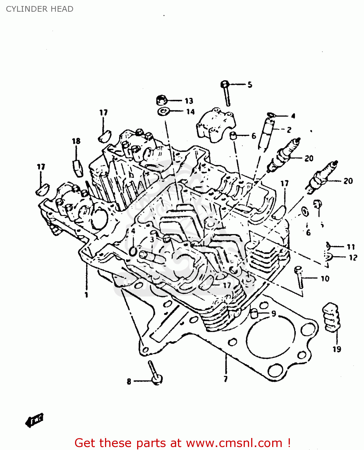 CYLINDER HEAD XN85 1983 (D) (1 2 4 6 15 16 17 18 21 22 24 25 26 27 30 34 39 48