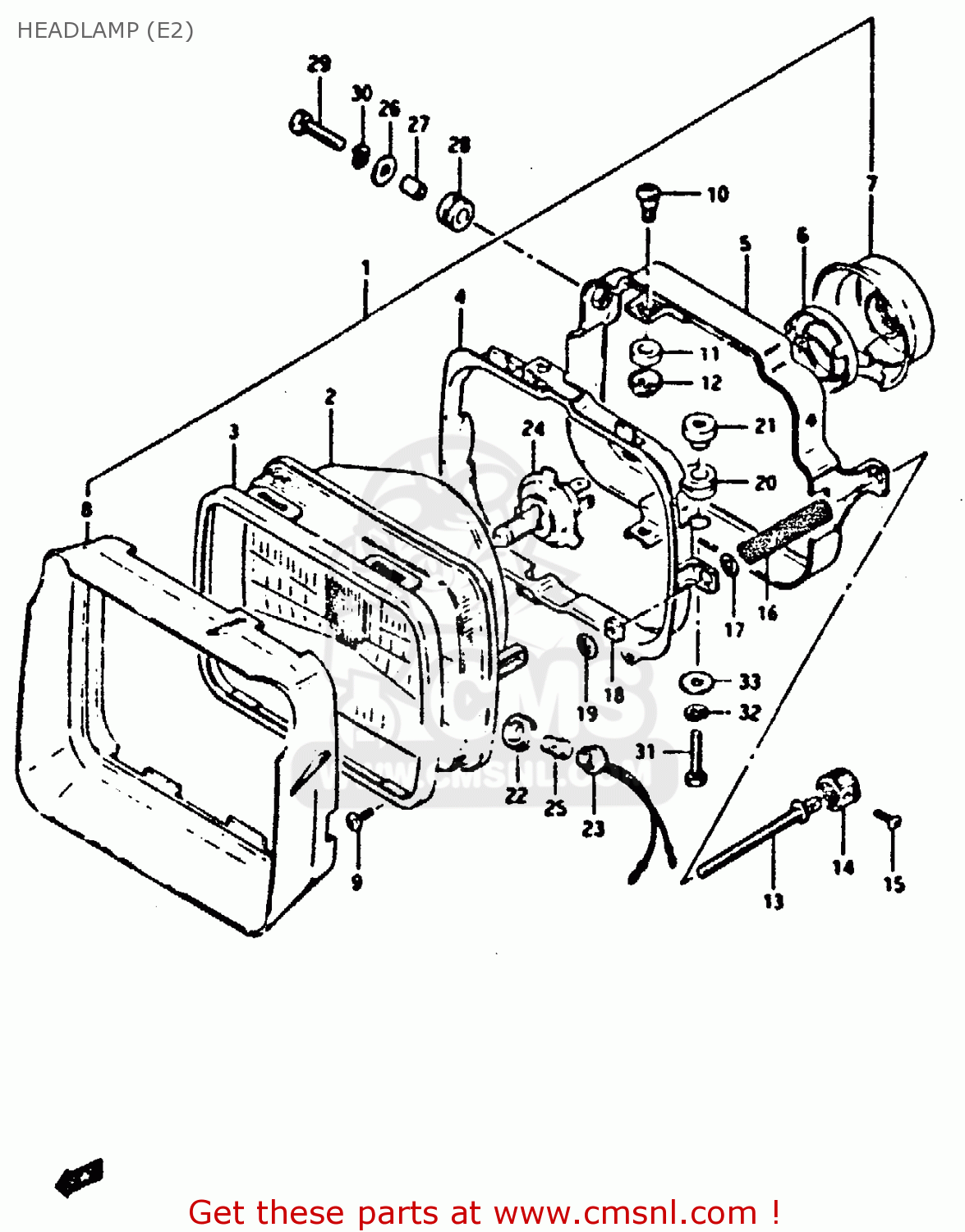 HEADLAMP (E2) XN85 1983 (D) (1 2 4 6 15 16 17 18 21 22 24 25 26 27 30 34 39 48