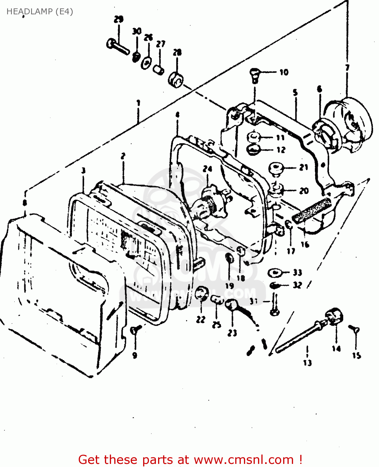 HEADLAMP (E4) XN85 1983 (D) (1 2 4 6 15 16 17 18 21 22 24 25 26 27 30 34 39 48