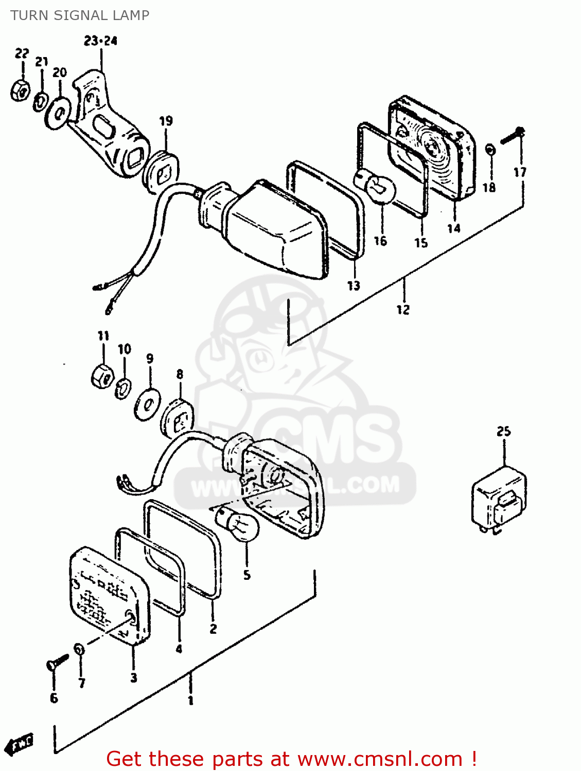 TURN SIGNAL LAMP XN85 1983 (D) (1 2 4 6 15 16 17 18 21 22 24 25 26 27 30 34 39 48