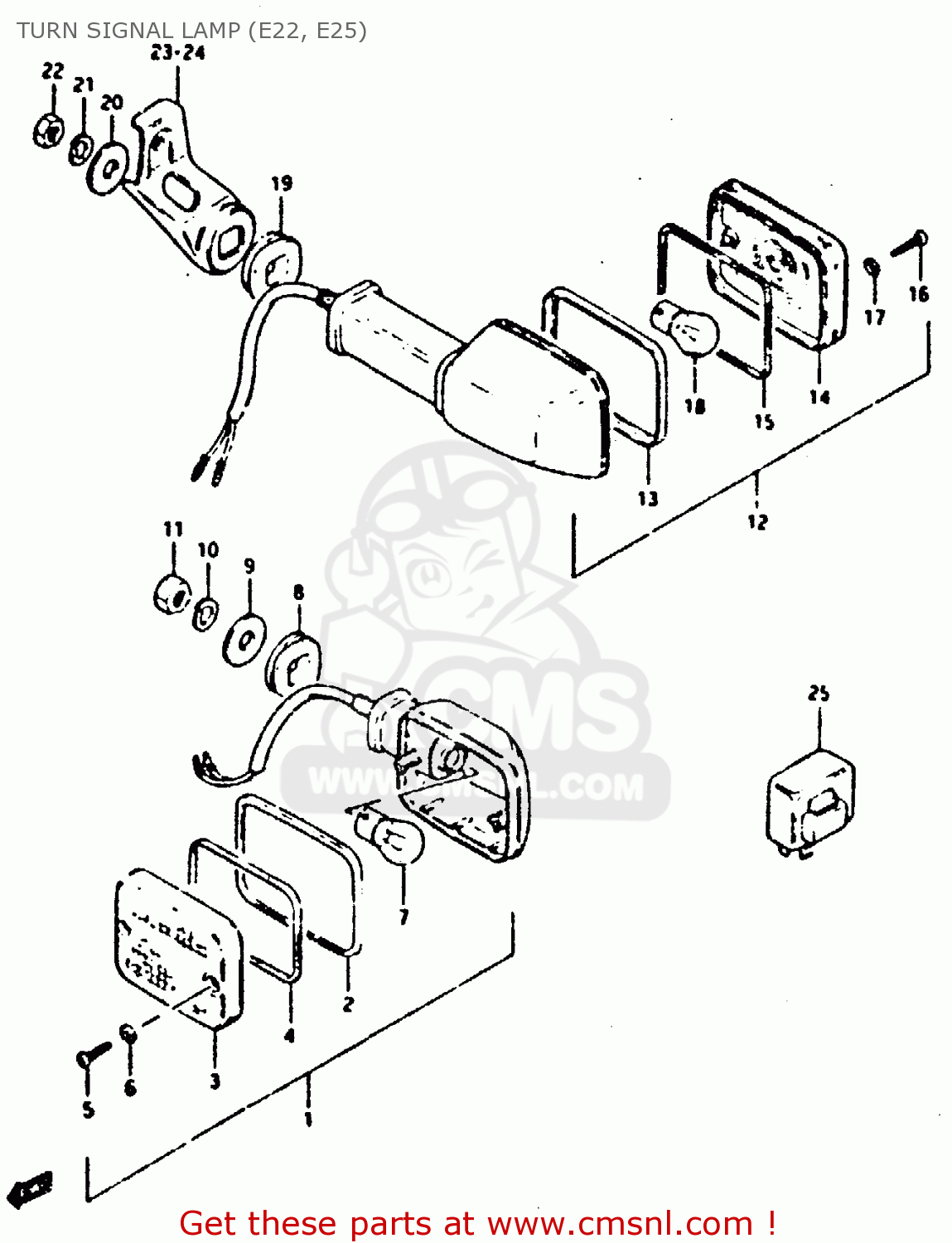 TURN SIGNAL LAMP (E22, E25) XN85 1983 (D) (1 2 4 6 15 16 17 18 21 22 24 25 26 27 30 34 39 48