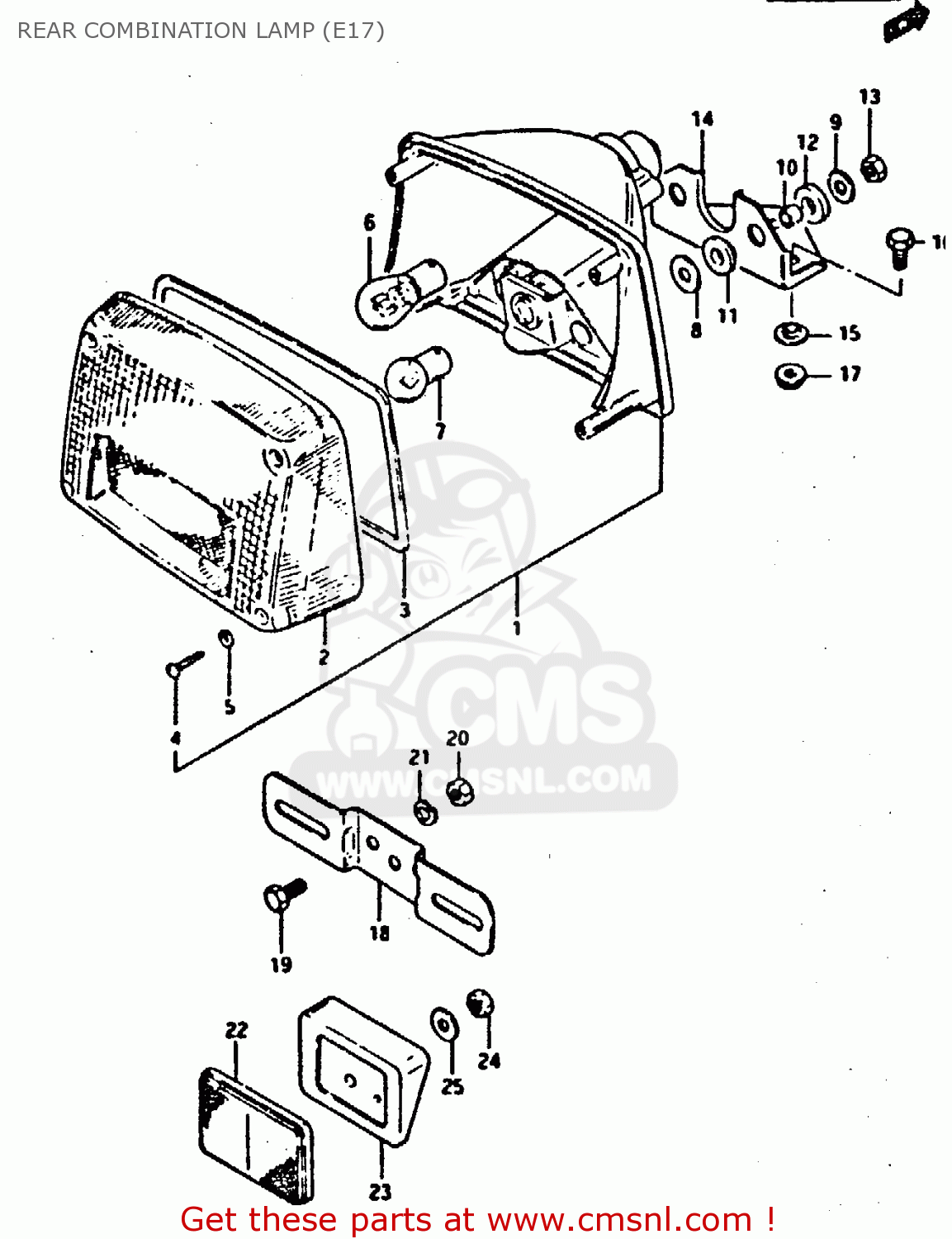 REAR COMBINATION LAMP (E17) XN85 1983 (D) (1 2 4 6 15 16 17 18 21 22 24 25 26 27 30 34 39 48