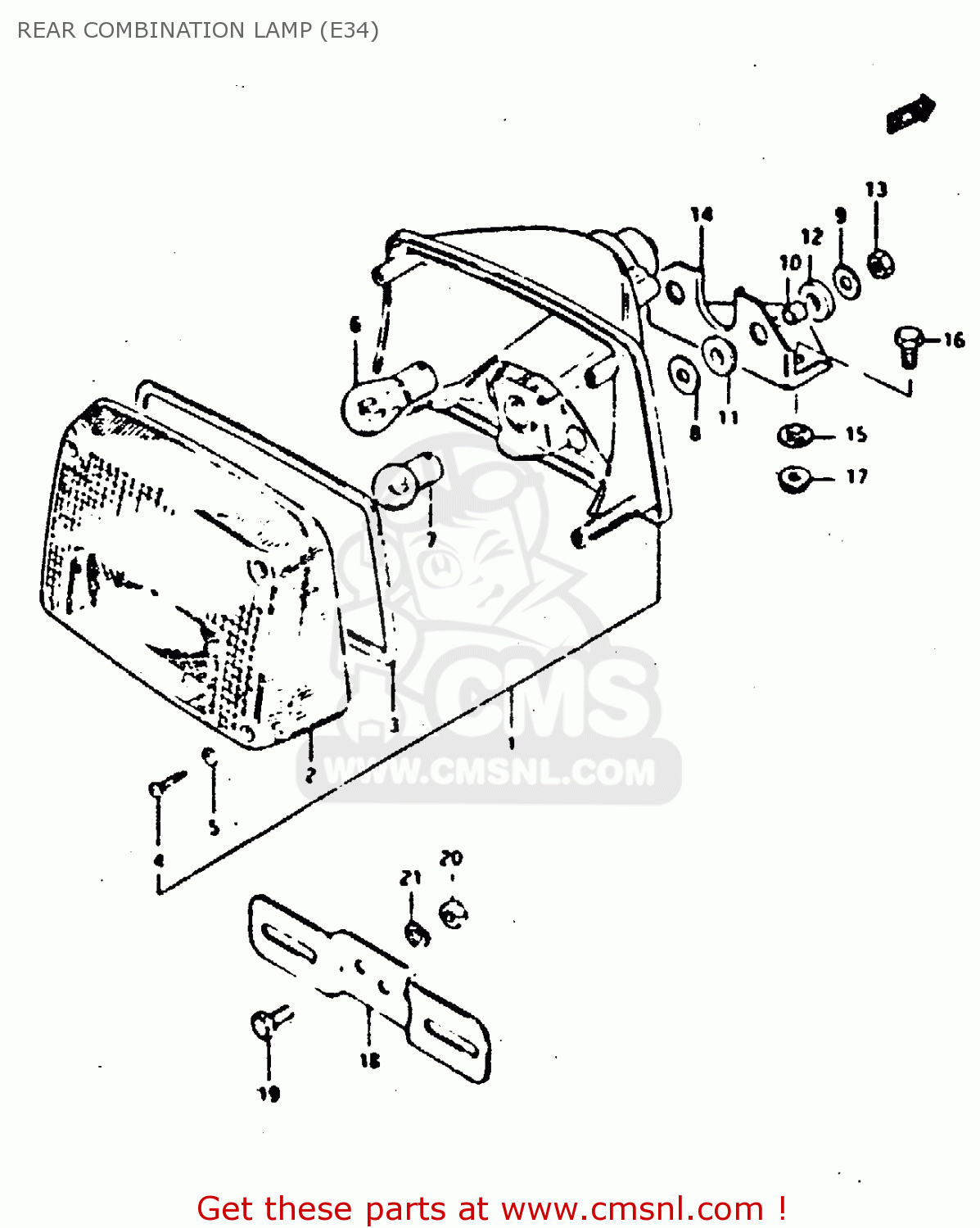 REAR COMBINATION LAMP (E34) XN85 1983 (D) (1 2 4 6 15 16 17 18 21 22 24 25 26 27 30 34 39 48
