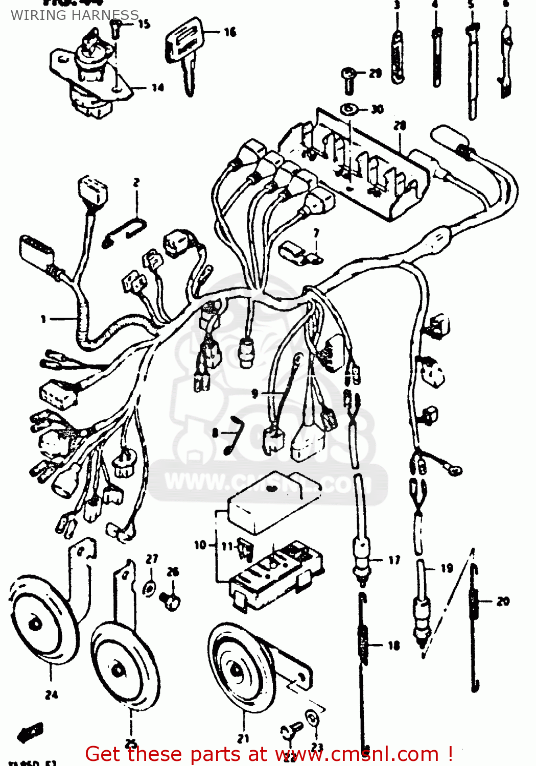 WIRING HARNESS XN85 1983 (D) (1 2 4 6 15 16 17 18 21 22 24 25 26 27 30 34 39 48