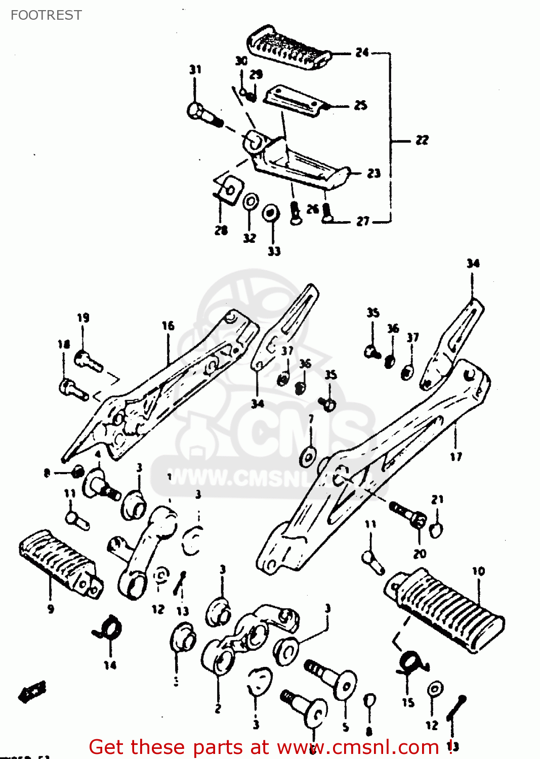FOOTREST XN85 1983 (D) (1 2 4 6 15 16 17 18 21 22 24 25 26 27 30 34 39 48