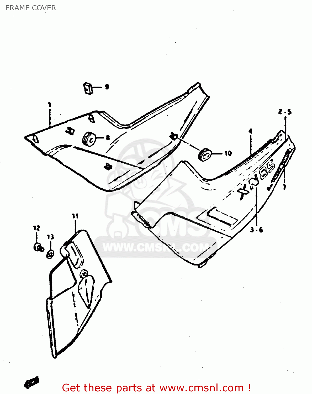 FRAME COVER XN85 1983 (D) (1 2 4 6 15 16 17 18 21 22 24 25 26 27 30 34 39 48