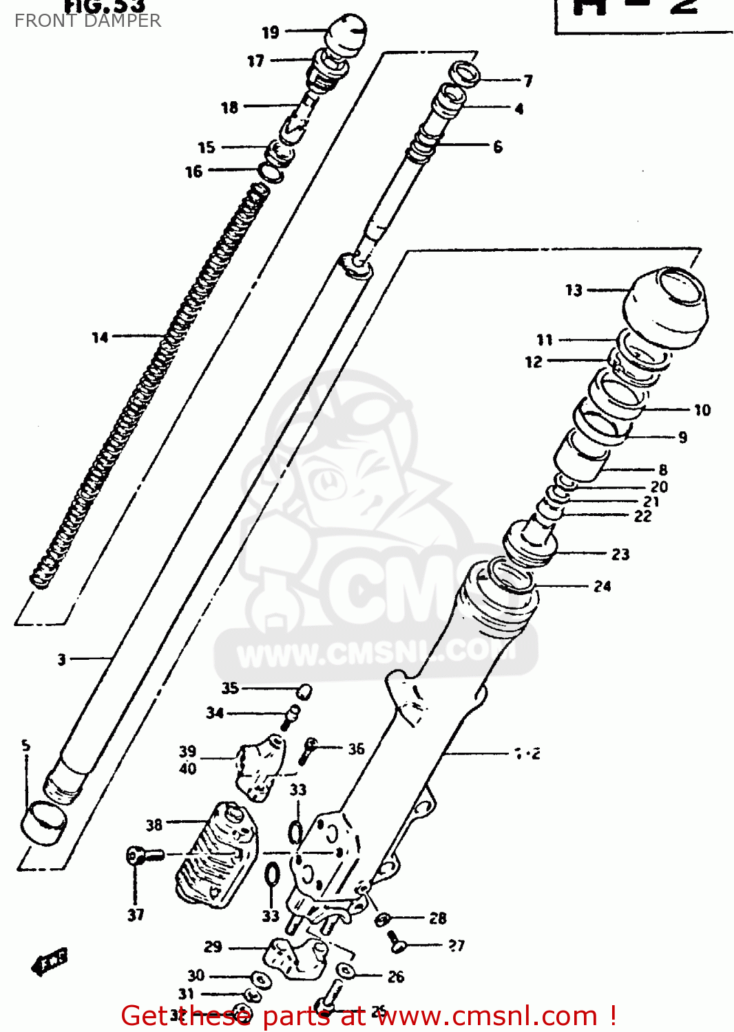 FRONT DAMPER XN85 1983 (D) (1 2 4 6 15 16 17 18 21 22 24 25 26 27 30 34 39 48