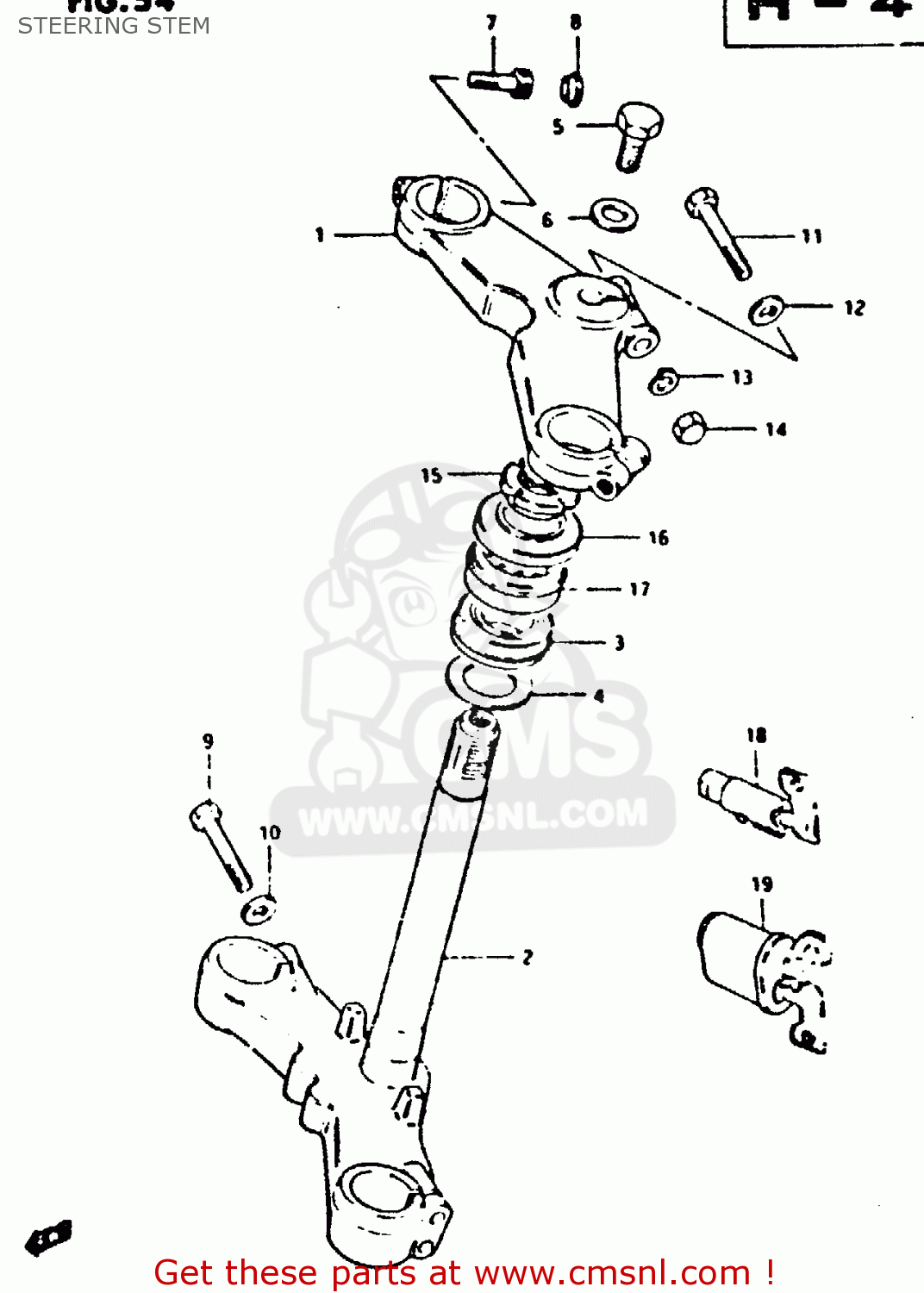 STEERING STEM XN85 1983 (D) (1 2 4 6 15 16 17 18 21 22 24 25 26 27 30 34 39 48