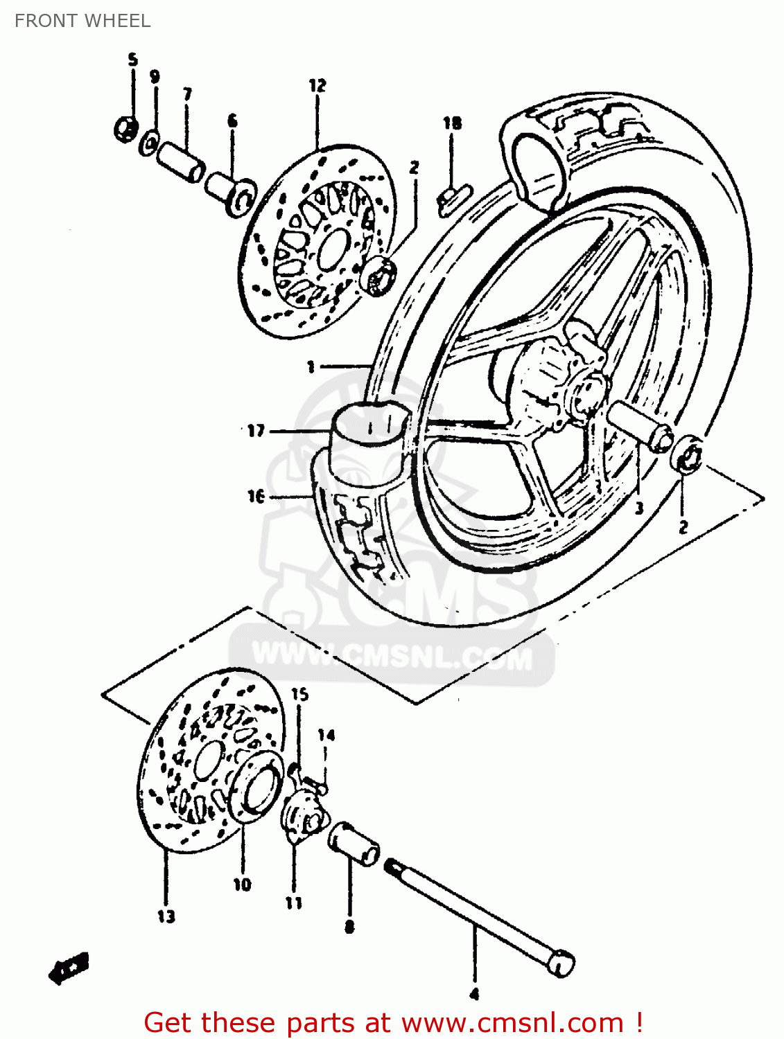 FRONT WHEEL XN85 1983 (D) (1 2 4 6 15 16 17 18 21 22 24 25 26 27 30 34 39 48