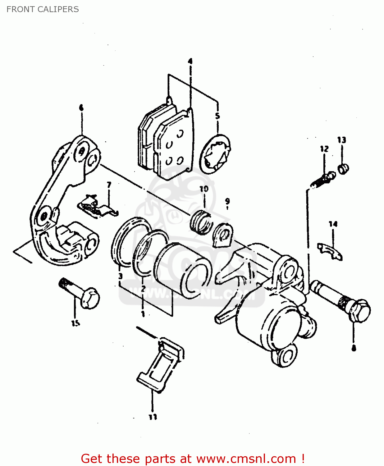 FRONT CALIPERS XN85 1983 (D) (1 2 4 6 15 16 17 18 21 22 24 25 26 27 30 34 39 48