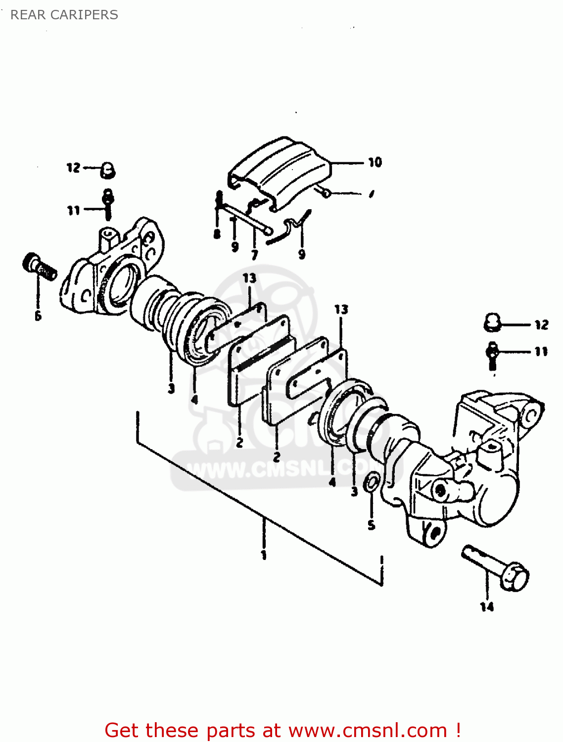 REAR CARIPERS XN85 1983 (D) (1 2 4 6 15 16 17 18 21 22 24 25 26 27 30 34 39 48