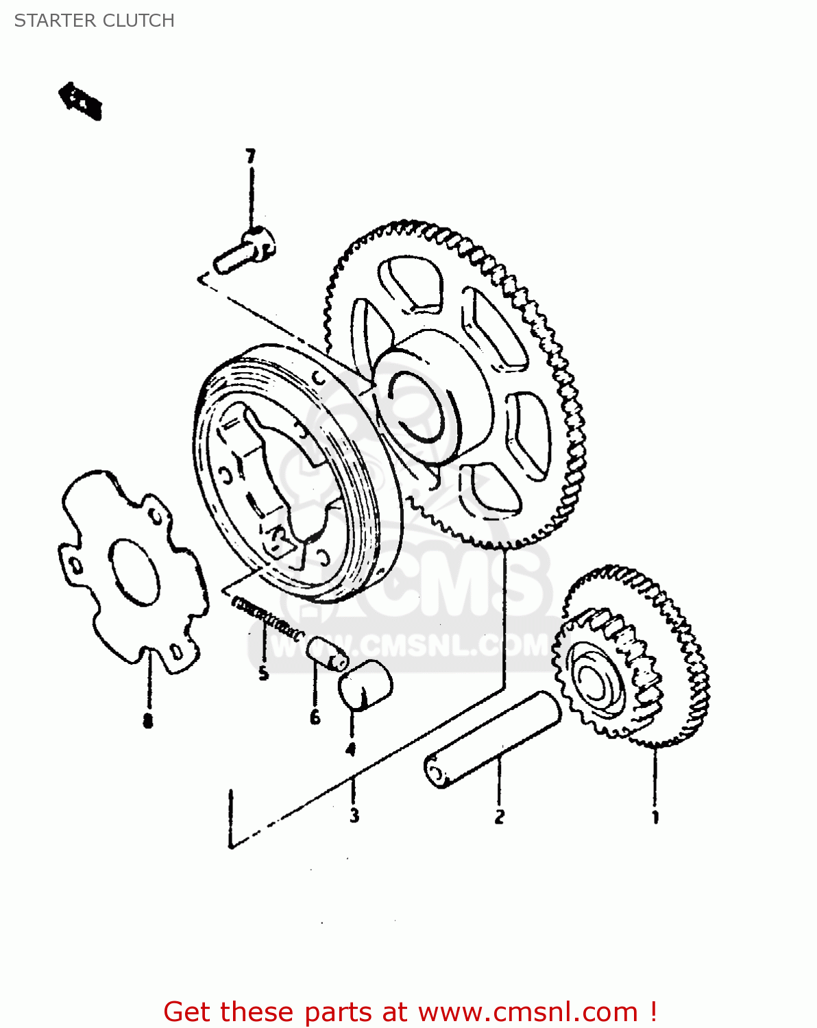 STARTER CLUTCH XN85 1983 (D) (1 2 4 6 15 16 17 18 21 22 24 25 26 27 30 34 39 48