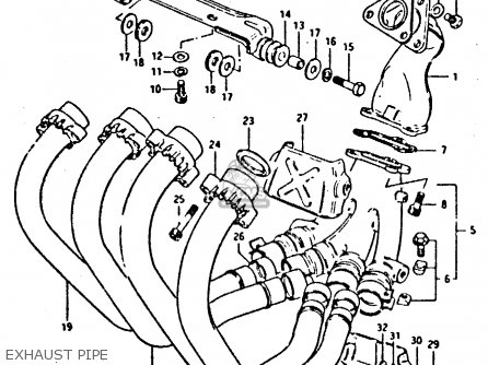 EXHAUST PIPE - XN85 1983 (D) (1 2 4 6 15 16 17 18 21 22 24 25 26 27 30 34 39 48