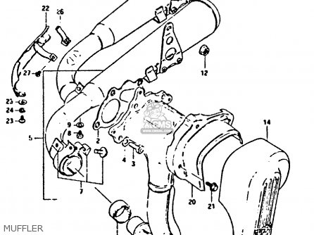 MUFFLER - XN85 1983 (D) (1 2 4 6 15 16 17 18 21 22 24 25 26 27 30 34 39 48