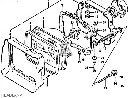 HEADLAMP - XN85 1983 (D) (1 2 4 6 15 16 17 18 21 22 24 25 26 27 30 34 39 48