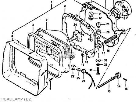 HEADLAMP (E2) - XN85 1983 (D) (1 2 4 6 15 16 17 18 21 22 24 25 26 27 30 34 39 48