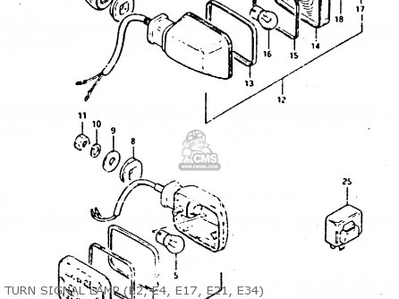 TURN SIGNAL LAMP (E2, E4, E17, E21, E34) - XN85 1983 (D) (1 2 4 6 15 16 17 18 21 22 24 25 26 27 30 34 39 48